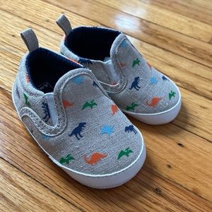 Dinosaur slip-on baby shoes 3-6 months